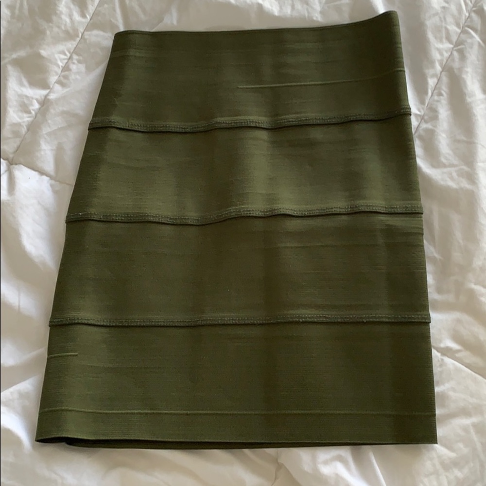 Tight green bandage skirt